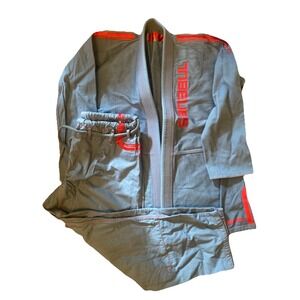 Sanabul Adult Martial Arts Core Gi Jiu Jitsu Size A4 Gray & Red Top & Pants Set